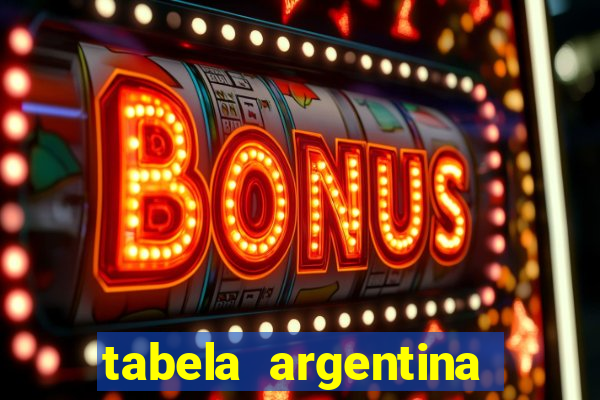 tabela argentina torneo betano